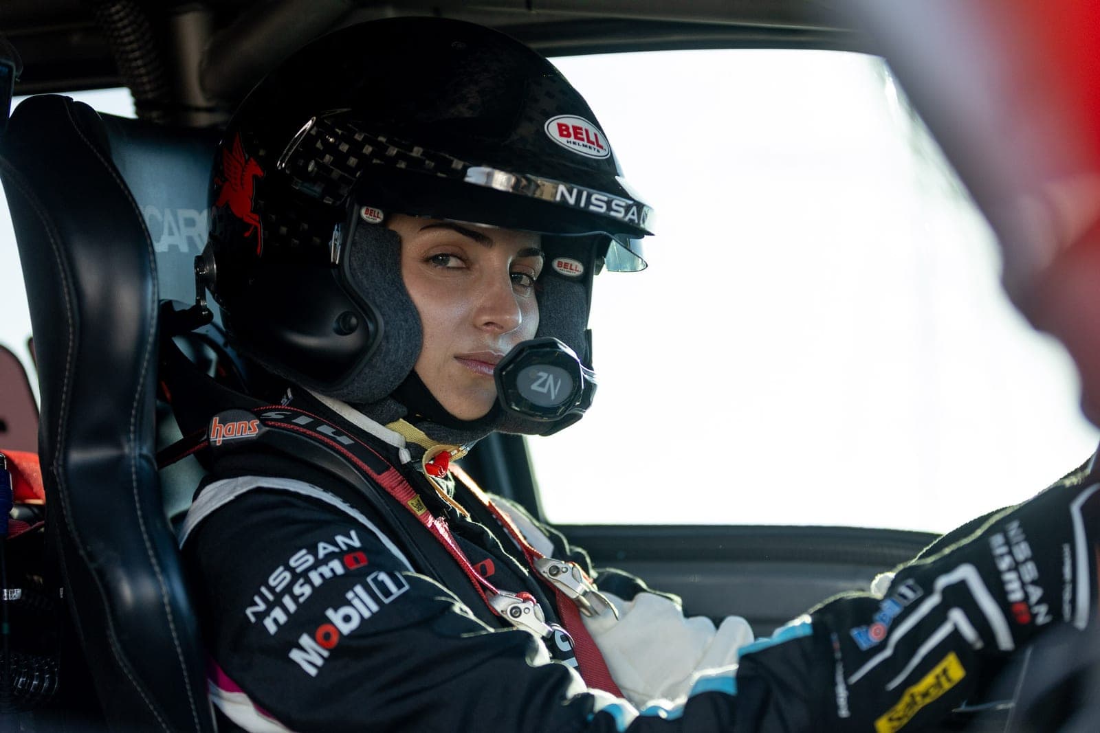 Emelia Hartford at the wheel of the Nissan Frontier during her Baja racing debut
